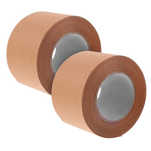 DIKACA 2 Rollen Kraftpapier Klebeband Stark Haftendes Verpackungsband Schreibbar Vielseitig für Versand und DIY Geschenkverpackung Hohe Reißfestigkeit Praktisch für Haushalt und Geschäft von DIKACA