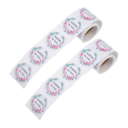 DIKACA 2 Rollen Selbstklebende Blumenetiketten für Umschläge und Verpackungen Elegante Blumendesigns für Jede Gelegenheit von DIKACA