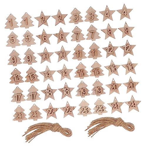 DIKACA 2 Sätze Holz Zahlen Anhänger Adventskalender DIY Hängekalender mit Zahlen für Weihnachtsbaum Dekoration Sichere Glatte Oberfläche zum Basteln und Aufhängen DIKACA 2 Sätze Holz Zahlen Anhänger Adventskalender DIY Hängekalender mit Zahlen für Weihnachtsbaum Dekoration Sichere Glatte Oberfläche zum Basteln und Aufhängen von DIKACA