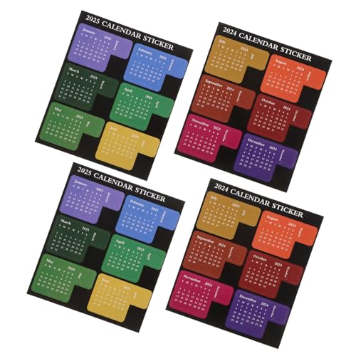 DIKACA 2 Sätze Kalenderaufkleber Bunte Monatsindex sticker Selbstklebend für Planer Notizbuch DIY Haftnotizen als Lesezeichen und Kalender markierung für Planung von DIKACA