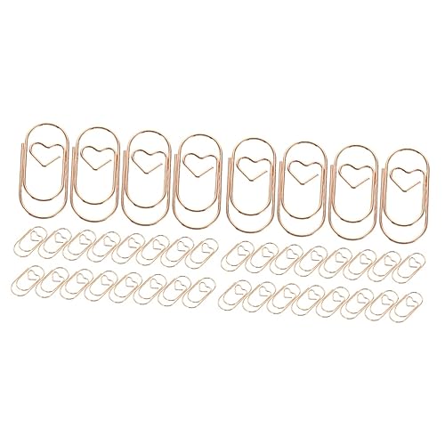DIKACA 2 Sätze Metall Lesezeichen Farbenfrohe Dekorative Büroklammern Für Dokumente Und Notizen Vielseitig Einsetzbar Liebevolle Designs Roségold Herzform 20 Stück * 2 von DIKACA