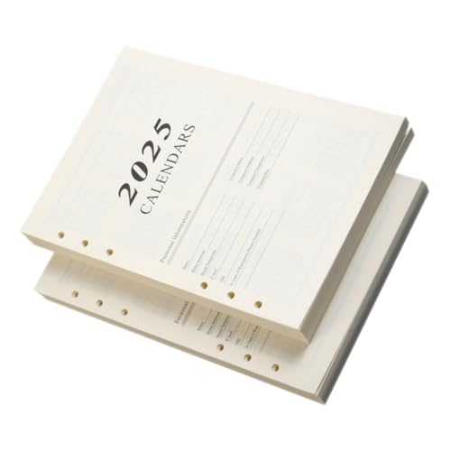 DIKACA 2 Sätze Nachfüllpackung für lose Blätter gepunktet Papier Ersatz Notebook -Nachfüllung Notizbuch Nachfüllpackungen für 6-Loch-Notizbücher a5 Einsätze Notizblock-Nachfüllungen Beige von DIKACA