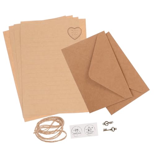 DIKACA 2 Sätze Notebook -Briefpapier Set Briefumschläge und Briefpapier Schreibutensilien stationäre Versorgung Briefpapier umhüllen Briefumschlag Brief schreiben Metall von DIKACA