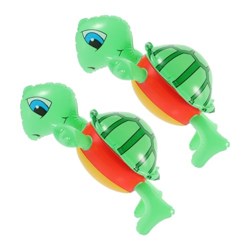 DIKACA 2 Stück Aufblasbarer Schildkrötenballon aufblasbare schildkröte radiergummi schildkröte qridor luftballons sommer aufblasbares Party-Pool-Ballons Partyzubehör PVC Green von DIKACA