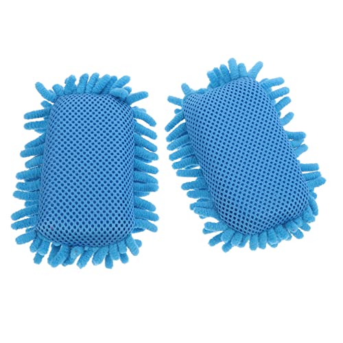 DIKACA 2 Stück Chenille-Radiergummi reinigungsschwamm whiteboard cleaner Whiteboard Reinigung Schwarz trockener Radiergummi Planke Brettreiniger Tafelreiniger Chenille und Schwamm Blue von DIKACA