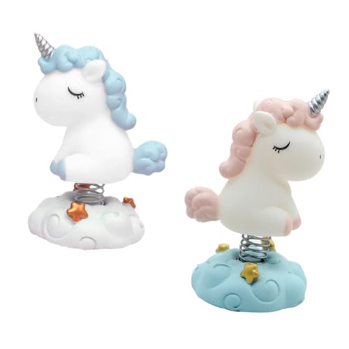 DIKACA 2 Stück Kuchen Einhorn Einhorn-Schmuck Harz-Einhorn-Ornamente Fahrzeuginnenraum mit Einhorndekor Harz-Einhorn- Mini-Einhorn- Desktop-Einhorn-Verzierungen von DIKACA