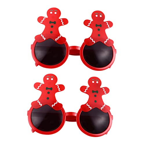 DIKACA 2 Stück Lustige Brille Lustige Partybrille Brillengestelle Lebkuchen Party Partyzubehör Rot Abs von DIKACA