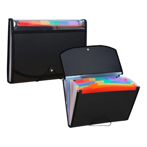 DIKACA 2 Stück PVC Ordner Erweiterbarer Dokumenten Organizer mit Mehreren Fächern Praktischer Tragbarer Akten und Organisationsordner für Büro Schule und Reisen Schwarzer Großer DIKACA 2 Stück PVC Ordner Erweiterbarer Dokumenten Organizer mit Mehreren Fächern Praktischer Tragbarer Akten und Organisationsordner für Büro Schule und Reisen Schwarzer Großer von DIKACA