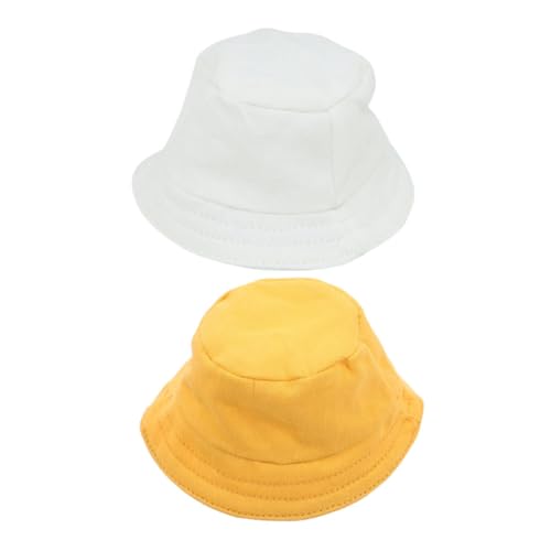 DIKACA 2 Stück Puppenkleidung Fischerhut Puppenkappe Süße Puppenmütze Hutpuppendekore Puppenmützen Winziger Hut Miniatur-puppenhut Miniaturhüte Für Partys Kleiner Hut Mini-hüte Polyester von DIKACA