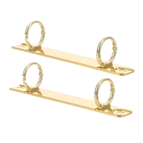 DIKACA 2 Stück Ringbuchmechanismus Clips Abnehmbare Binder spine Kämme Binder ring clip Ersatzteile für Lose Blattsammlung DIY Notizbuch Zubehör Goldfarben von DIKACA