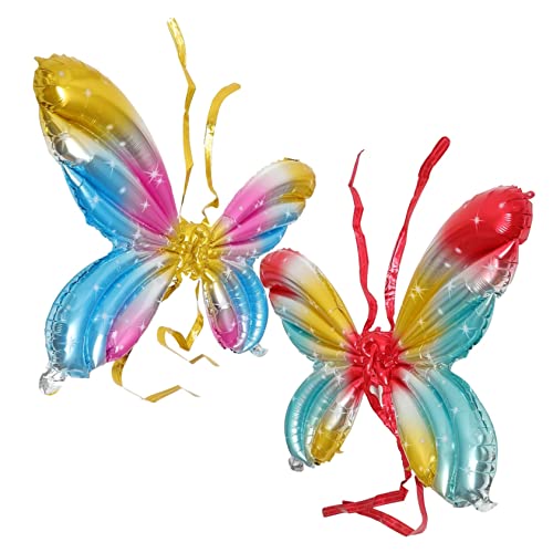 DIKACA 2 Stück Sinfonie Engelsflügel Schmetterling Party Dekorationen Luftballons Mit Feenflügeln Geburtstag Luftballons Ballons Mit Engelsflügeln Partyballons Dekorationen Aluminiumfolie von DIKACA