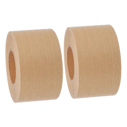 DIKACA 2 Stück Teiliges Braunes Paketklebeband aus Verstärktem Kraftpapier mit Wasseraktiviertem Geruchlosem Klebstoff Extra Stark und Reißfest für Versand Verpackung und Bilderrahmen von DIKACA