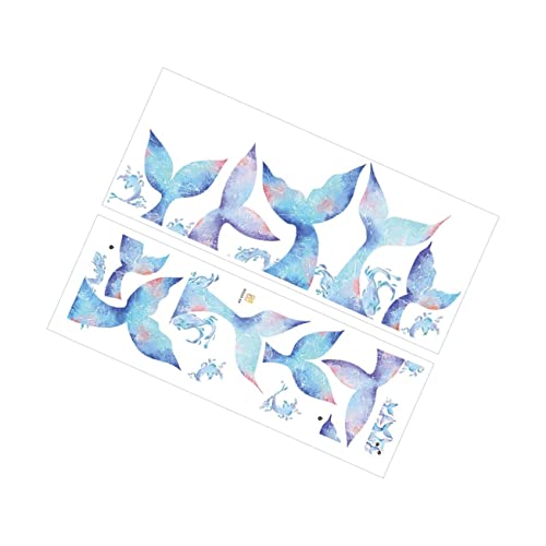 DIKACA 2 Stück Wandaufkleber Party Meerjungfrau Dekoration Prinzessin Kinderzimmer Wandtattoo Abziehbilder Cartoon-aufkleber Hintergrundaufkleber Für Den Pvc Blue von DIKACA