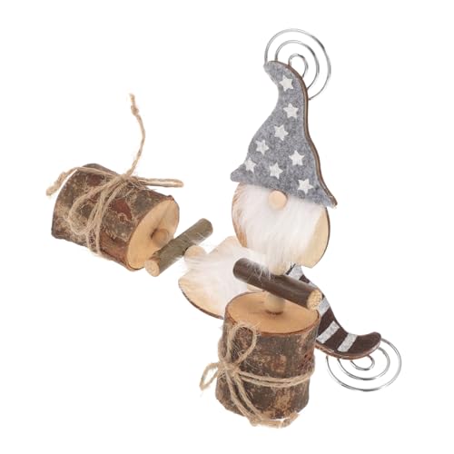 DIKACA 2 Stück Weihnachts Memo Halter Tischkartenhalter Drahtclip mit Weihnachtsfigur Dekorativer Kartenhalter für Hochzeit Geburtstag Party Dekoration Gestreift und Sternmuster von DIKACA