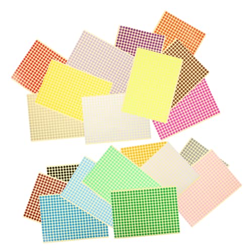 DIKACA 20 Blatt Farbiges Dot -etikettpapier Runde Farbcodierungsetiketten Kleine Punktaufkleber Etikettensiegelaufkleber Form Mit Klebrig Kreisaufkleber Zum Ausmalen Für Pvc Selbstklebend von DIKACA