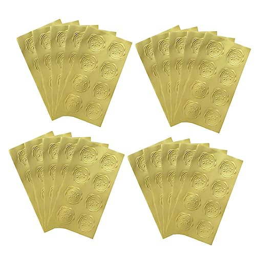 DIKACA 20 Blatt siegel aufkleber verpackungen packwürfel anbindering ausbinder siegeletiketten Umschlagschließer Stöcke Umschlagetiketten Geschenkaufkleber für den Haushalt Papier Golden von DIKACA