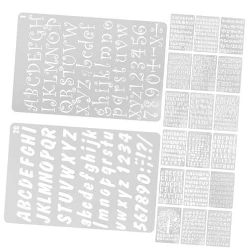 DIKACA 20 Stück Alphabet-Malvorlage Schablonennummern Schriftzeichen Kunstzeichnungsschablonen Bastelfarbe Schablonen Briefvorlage Alphabet-Vorlagen Malwerkzeug Malschablonen das Haustier von DIKACA