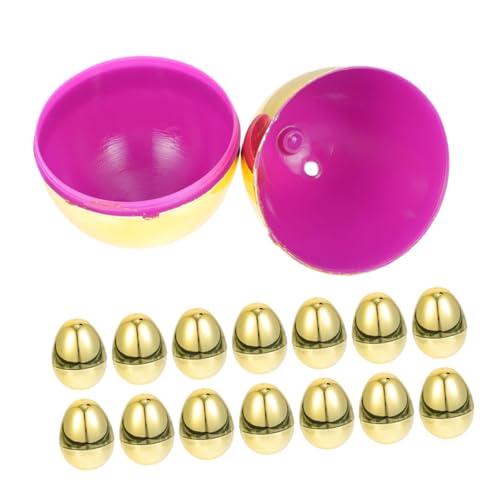 DIKACA 20 Stück Befüllbare Goldene Kunststoff Ostereier für Dekoration Ostereiersuche und Füllungen von Süßigkeiten Partys und Gartenverschönerung von DIKACA
