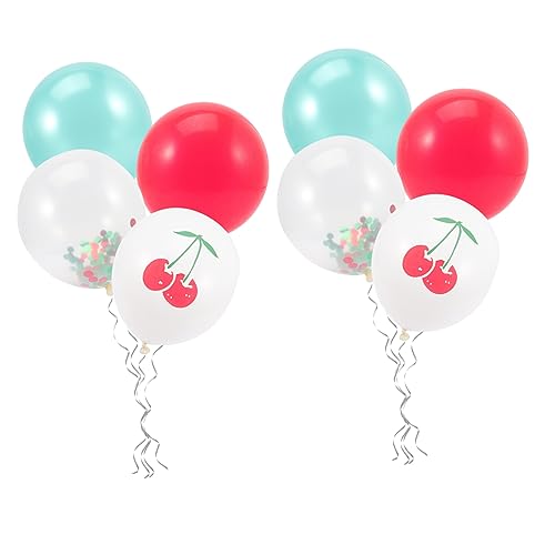 DIKACA 20 Stück Fruchtballon Party-ballon- Dekorative Luftballons Sommerliche Dekorationen Ornamente Für Luftballons Für Kinderpartys Kirsche Orange Obst Partyballons Emulsion von DIKACA