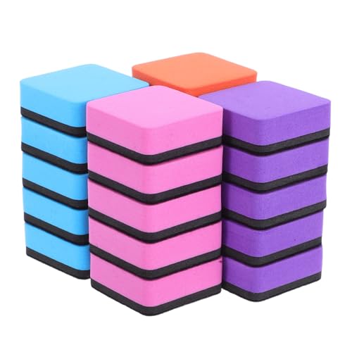 DIKACA 20 Stück Magnetische Whiteboard Radiergummis Magnetische Trockenlöschtücher Filz Whiteboard Radiergummis Filz Kreidetafel Trockenlöscher von DIKACA