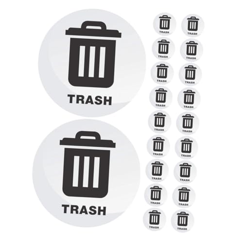 DIKACA 20 Stück Mülltonnen Aufkleber Recycling Sticker Wetterfest Reißfest Selbstklebend für Müllbehälter Büro Zuhause Außenbereich Langlebig von DIKACA