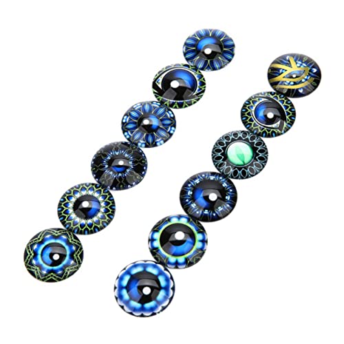 DIKACA 20 Stück Runde Edelstein Patch Runder Cabochon Aus Glas Edelsteine ​​glasaufkleber Schmuckaufnäher Flecken Schmuckmaterial Selber Machen Blue von DIKACA