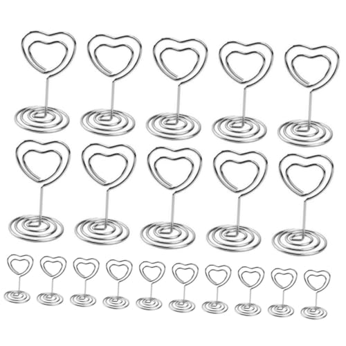 DIKACA 20 Stück Teiliges Metall Memo Clips mit Stabilem Sockel Vielseitige Tischkartenhalter und Fotoclips für Party Hochzeit Büro Silberne Herzform Kreative Erinnerung Bildhalter DIKACA 20 Stück Teiliges Metall Memo Clips mit Stabilem Sockel Vielseitige Tischkartenhalter und Fotoclips für Party Hochzeit Büro Silberne Herzform Kreative Erinnerung Bildhalter von DIKACA