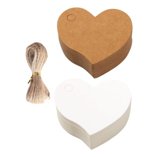 DIKACA 200 Stück Geschenkanhänger Blanko Tags Schnur für Valentinstag Hochzeiten Muttertag Diy Dekorationen Personalisierte Tischkarten und Geschenkverpackungen von DIKACA