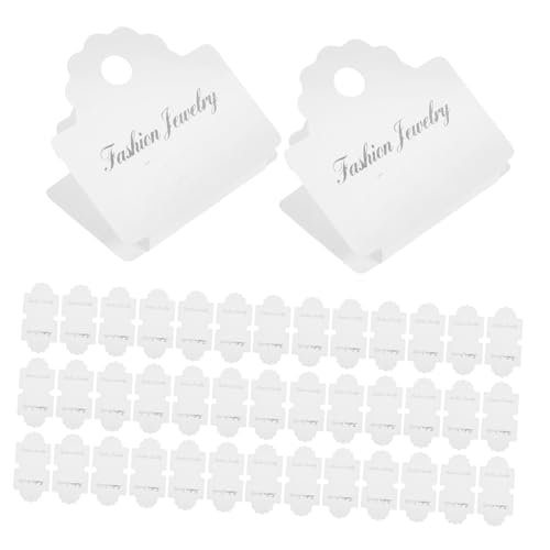 DIKACA 200 Stück Schmuckverpackungskarten: Faltkarten Zum Aufhängen Von Etiketten Im Einzelhandel – Armband-displayhalter Aus Weißem Papier – Stabile Anhänger Für Halskettenhalter von DIKACA