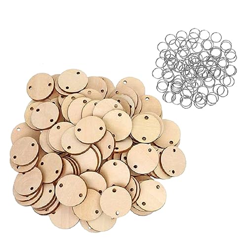 DIKACA 200Stücke DIY Holzscheiben Kalender Anhänger zur Heimdekoration Kreative Unterrichtsmaterialien mit Holzklammern und Metallringen für Persönliche Bastelprojekte DIKACA 200Stücke DIY Holzscheiben Kalender Anhänger zur Heimdekoration Kreative Unterrichtsmaterialien mit Holzklammern und Metallringen für Persönliche Bastelprojekte von DIKACA