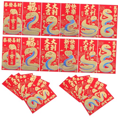 DIKACA 24 Stück Cartoon-rotes Paket glücklicher Geldumschlag chinesische neujahrsumschläge Chinesischer Neujahrsumschlag Frühlingsfestes Rote Umschläge rote Neujahrsumschläge Papier von DIKACA