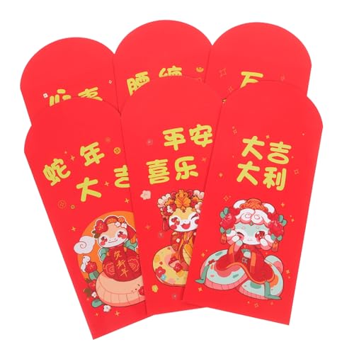 DIKACA 24 Stück Farbdruck roten Umschlag chinesische neujahrsumschläge chinesisches neues jahr rotes paket Roter Umschlag des Schlangenjahres Neujahrsdekorationen für Mondjahre Papier von DIKACA