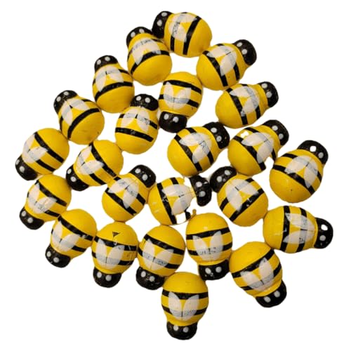 DIKACA 24 Stück Holzbienendekoration Dekorationen LED Die Bienendekore Insekt holzhandwerk DIY Biene Bienenhandwerk aus Holz Kranz basteln, Bienendekor DIY liefert von DIKACA