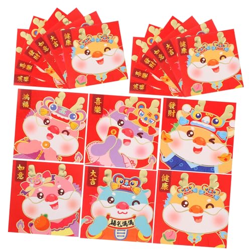DIKACA 24 Stück Neujahrsumschlag Tasche Geld Party Paket Bausätze Festival Groß Für Mini Frühling Rot Zum Drachenfest Neujahrsgeschenk Papier DIKACA 24 Stück Neujahrsumschlag Tasche Geld Party Paket Bausätze Festival Groß Für Mini Frühling Rot Zum Drachenfest Neujahrsgeschenk Papier von DIKACA