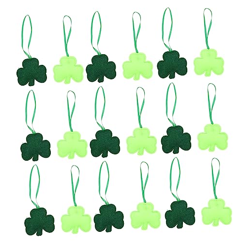 DIKACA 24 Stück Ornament Grüne Kleeblatt Girlande Party Kleeblatt Dekorationen Zubehör Patrick'S Day Hängeschmuck Kleeblätter Ornament Kleeblatt Anhänger Filz von DIKACA