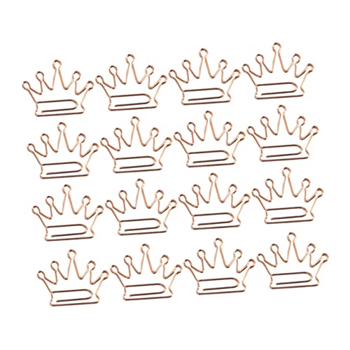 DIKACA 24 Stück Partygeschenk süße Büroklammern goldene Büroklammern verschiedene Büroklammern Kronenförmiges Lesezeichen Papierclips Office Hand Account Essentials Papiernadeln von DIKACA