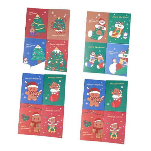 DIKACA 24 Stück Teiliges Weihnachts Notizblock Gingerbread Weihnachtsbaum Weihnachtsstrumpf Cartoon Notizbücher für Schüler und Erwachsene und Praktisch für Alltag und von DIKACA