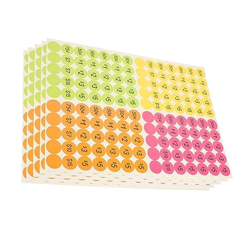 DIKACA 25 Blatt Preisaufkleber Etiketten Aufkleber für den Einzelhandel Flohmarkt Tag-Aufkleber selbstklebendes Etikett Preisschild verkaufspreis aufkleber Papier von DIKACA