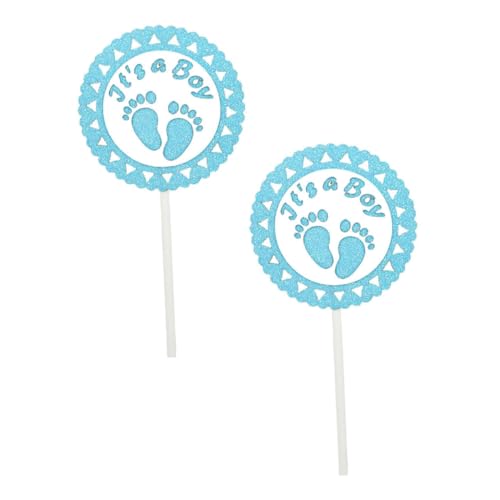 DIKACA 2st Karte Für Kleine Füße Kinder Dekor Geburtstagstorte Dekor Tortenaufleger Für Kinderpartys Cupcake-topper Geschlecht Offenbaren Papier Dekorative Karte Geburtstagskuchen Baby von DIKACA