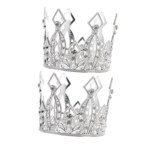 DIKACA 2Stücke Kreative Mini Kuchendekor Teiliges Für Geburtstagsfeiern Torten Topper Prinzessinnen Tiara Glänzende Silberne Dekoration Für Besondere Anlässe von DIKACA