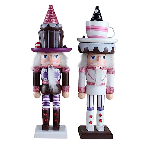 DIKACA 2Stücke Weihnachtsverzierungen Walnuss Soldat Holzfigur Stilvolle DIY Dekoration Für Weihnachten Stabile Dekoration Für Freunde von DIKACA