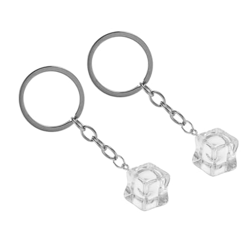 DIKACA 2pcs Creative Fashion Keychain Ice Cube Schlüsselbundringe Für Den Key -key -halter- Und Schlüsselorganisator -schlüsselkettenzubehör Für Den Auto von DIKACA