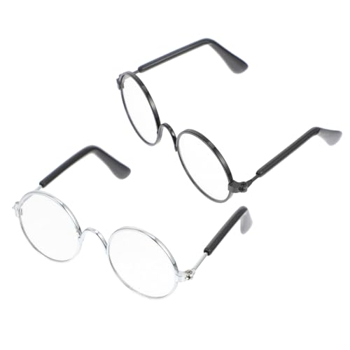 DIKACA 2st Mini-Brille Welpen- Sonnenbrillen. Mini Puppe Eyewear. Haustier-Katzen-Sonnenbrille Mini- Brillen Puppenbrillen Basteln DIY Puppenbedarf. Metall Spielzeug Eisenlegierung von DIKACA