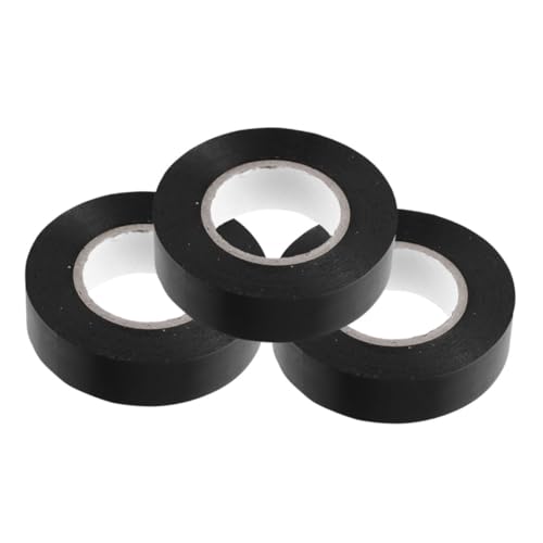 DIKACA 3 Rollen Elektriker Isolierband Schwarz Hochtemperaturbeständig PVC Klebeband für Elektrische Kabel und Auto Kabelbäume Isolierklebeband für Sichere Verdrahtung und Schutz von DIKACA