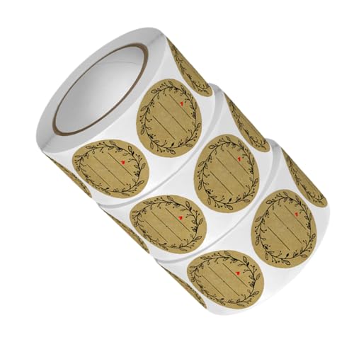 DIKACA 3 Rollen selbstklebende Etikettenaufkleber Glassiegelaufkleber Konservenetikett Business -Aufkleber Lebensmitteletiketten für Behälter Marmeladenetiketten für Gläser Kraftpapier von DIKACA