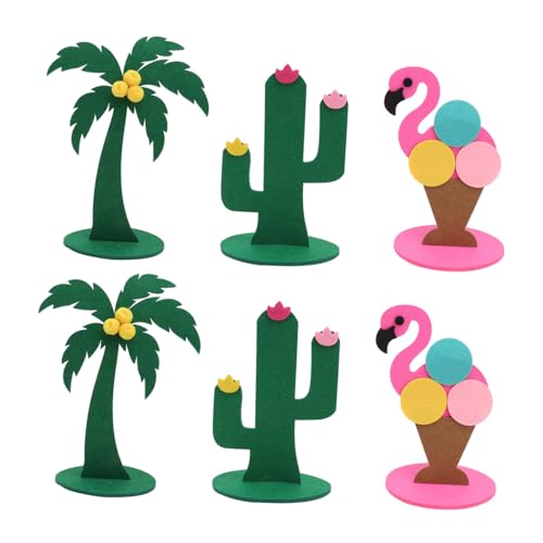 DIKACA 3 Sätze Filz Tischplatz thematisiert Baum Dekorationen Party Flamingo-Tischdekoration Filz Handwerk Heimfilzverzierung Desktop - fühlte Desktop-Schmuck gefühlt von DIKACA