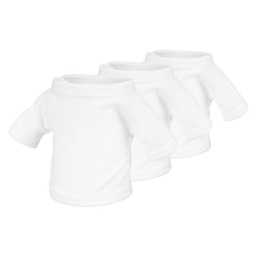 DIKACA 3 Stück Bärenpuppenkleidung Für Die Plüsch Sachen Kompakte T-Shirt-Kleidung Bärenshirt Kleine Puppenkleidung Kompakte Puppenkleidung Zartes Puppen-t-Shirt Tierhemd Weiß Stoff von DIKACA