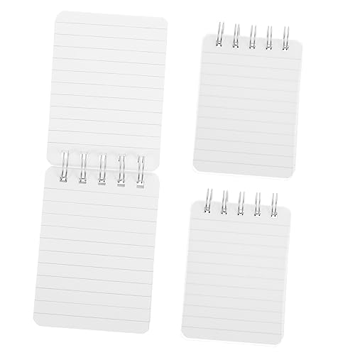 DIKACA 3 Stück Coil-karteikarte Notizbücher Karteikarte Mit Ring Umgedrehte Karten Karteikartenring Weiße Karten Weiße Notizkarten Karten Mit Ring Reporter-notizbuch-spirale Papier von DIKACA