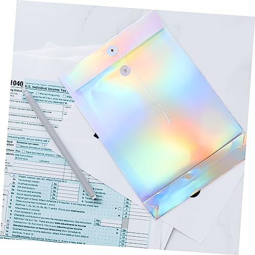 DIKACA 3 Stück Dokumententaschen mit Schnurverschluss Dicke und Robuste Aufbewahrungsordner für Papier Belege und Karten Leichte Tragbare Mappe für Büro Schule und Zuhause von DIKACA
