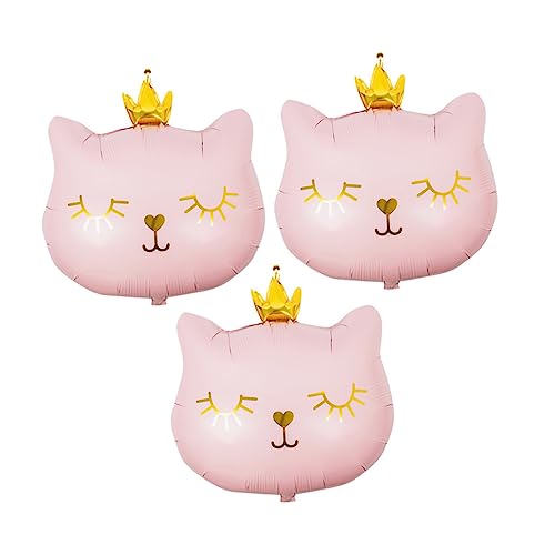 DIKACA 3 Stück Katzenballon Luftballons für Geburtstagsfeiern Luftballons für Katzen wand polsterung hochzeitsdeko hochzeit deko gastgeschenke hochzeit süße Partyballons Hochzeitsballons von DIKACA